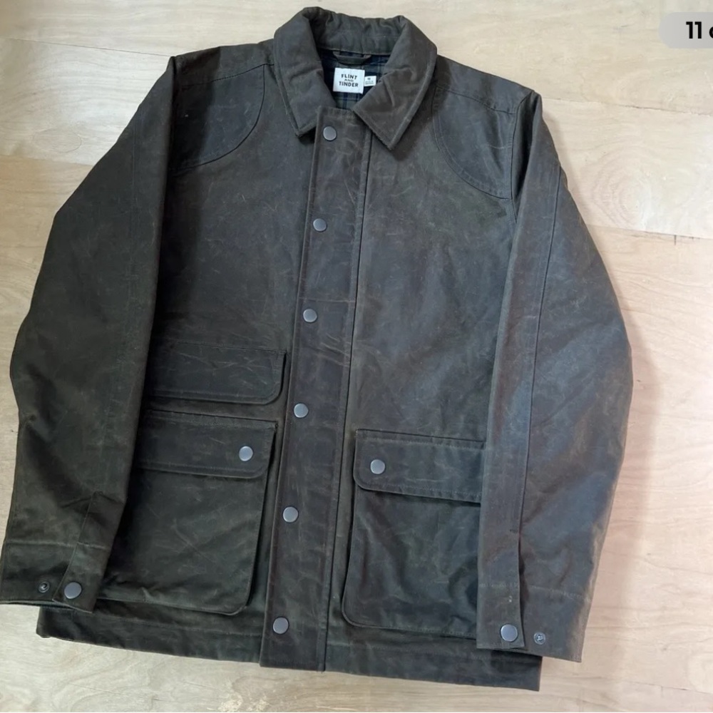 Flint and Tinder Flannel Lined Waxed Hudson Jacket